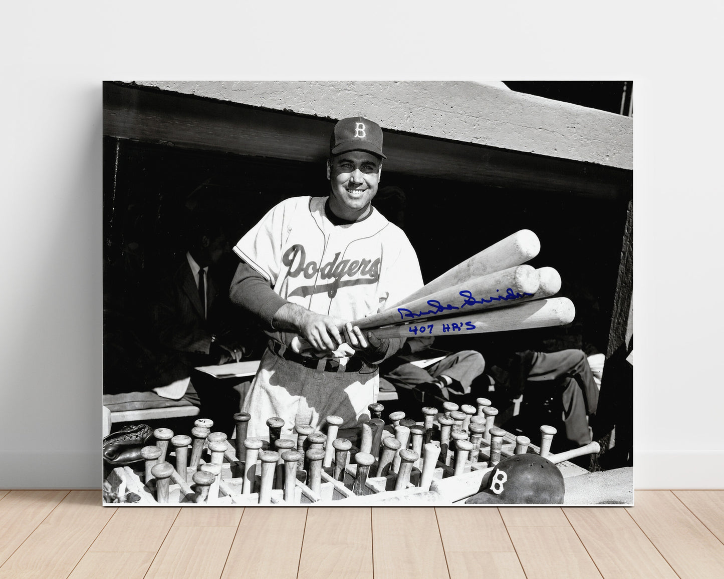 Duke Snider - Dodgers Bat Rack Landscape Baseball Wall Art 16x20 Unframed Print wall art print – Baseball Wall Art decor