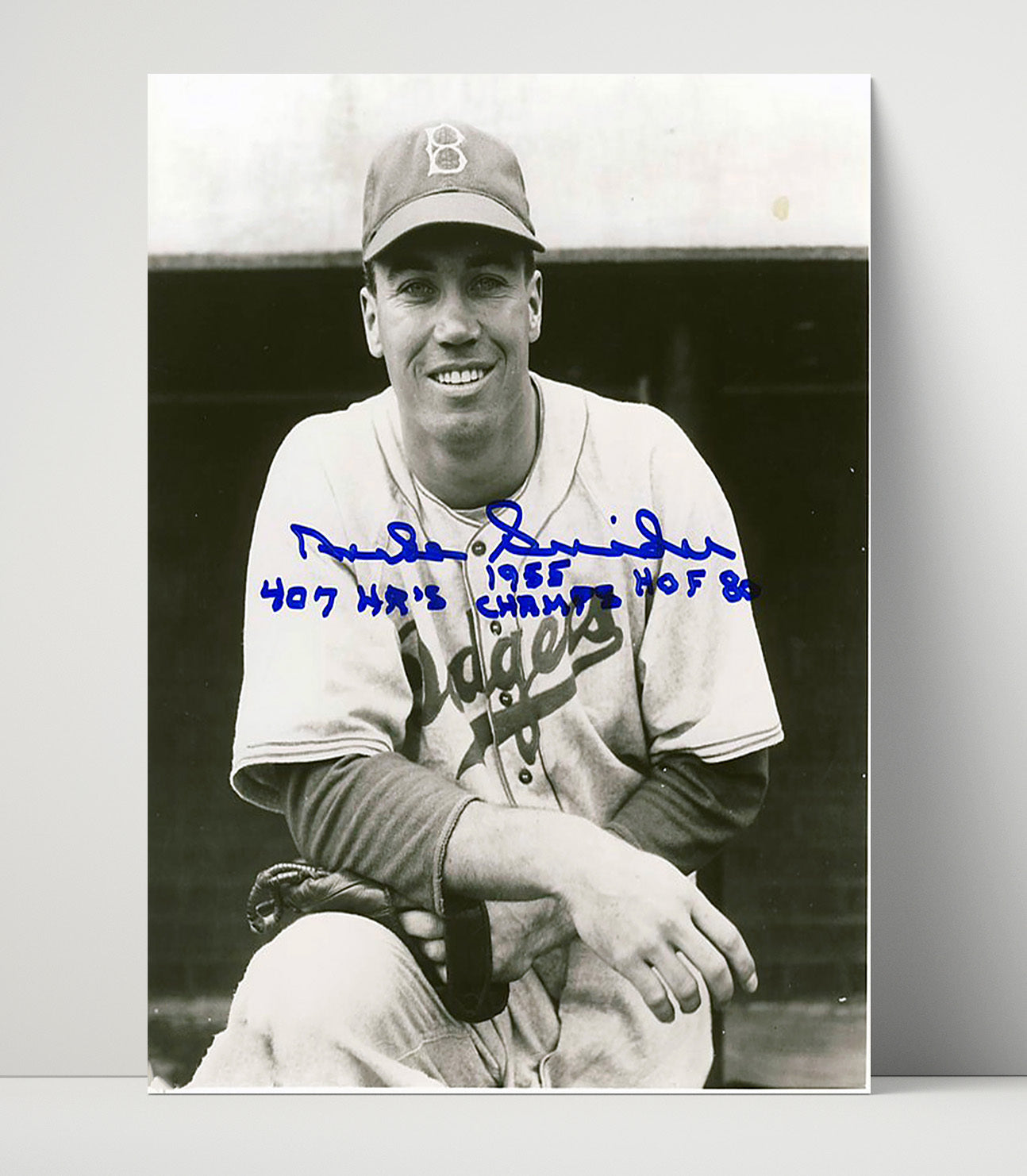 Duke Snider - HOF Stats 1955 Champs Baseball Wall Art 16x20 Unframed Print wall art print – Baseball Wall Art decor