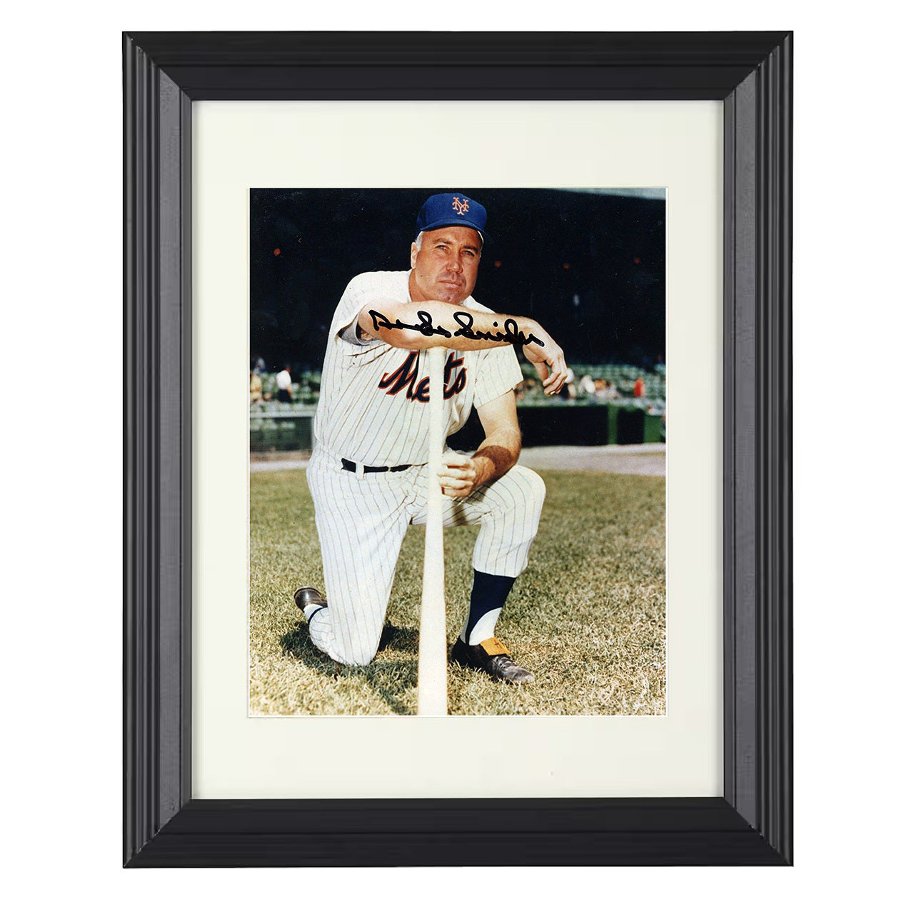 Duke Snider - New York Baseball Bat Pose 8x10 black beveled framed baseball wall art