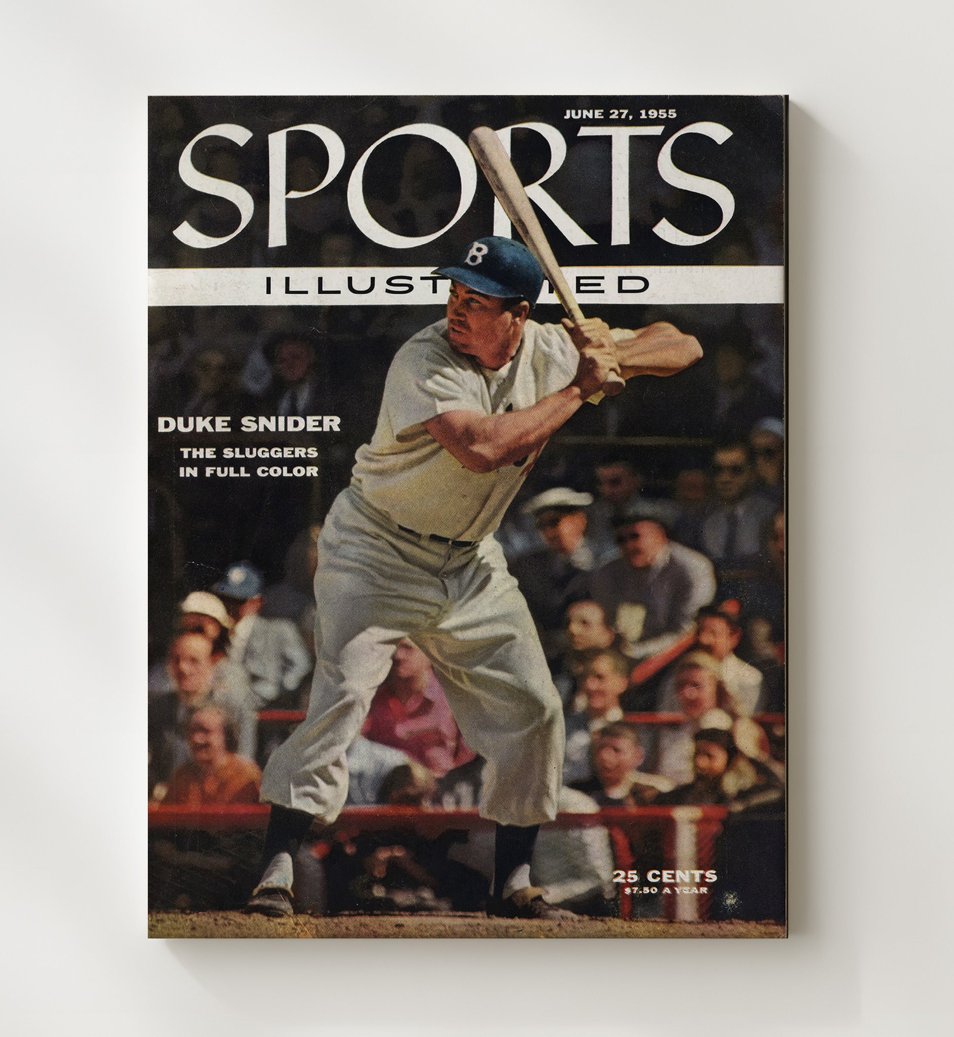 Duke Snider - SI Cover June 27 1955 - Batting Stance Baseball Wall Art 20x24 Canvas wall art print – Baseball Wall Art decor