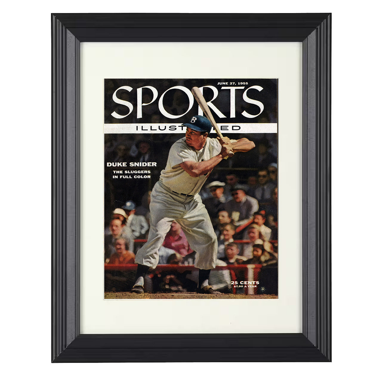 Duke Snider - SI Cover June 27 1955 - Batting Stance 8x10 black beveled framed baseball wall art
