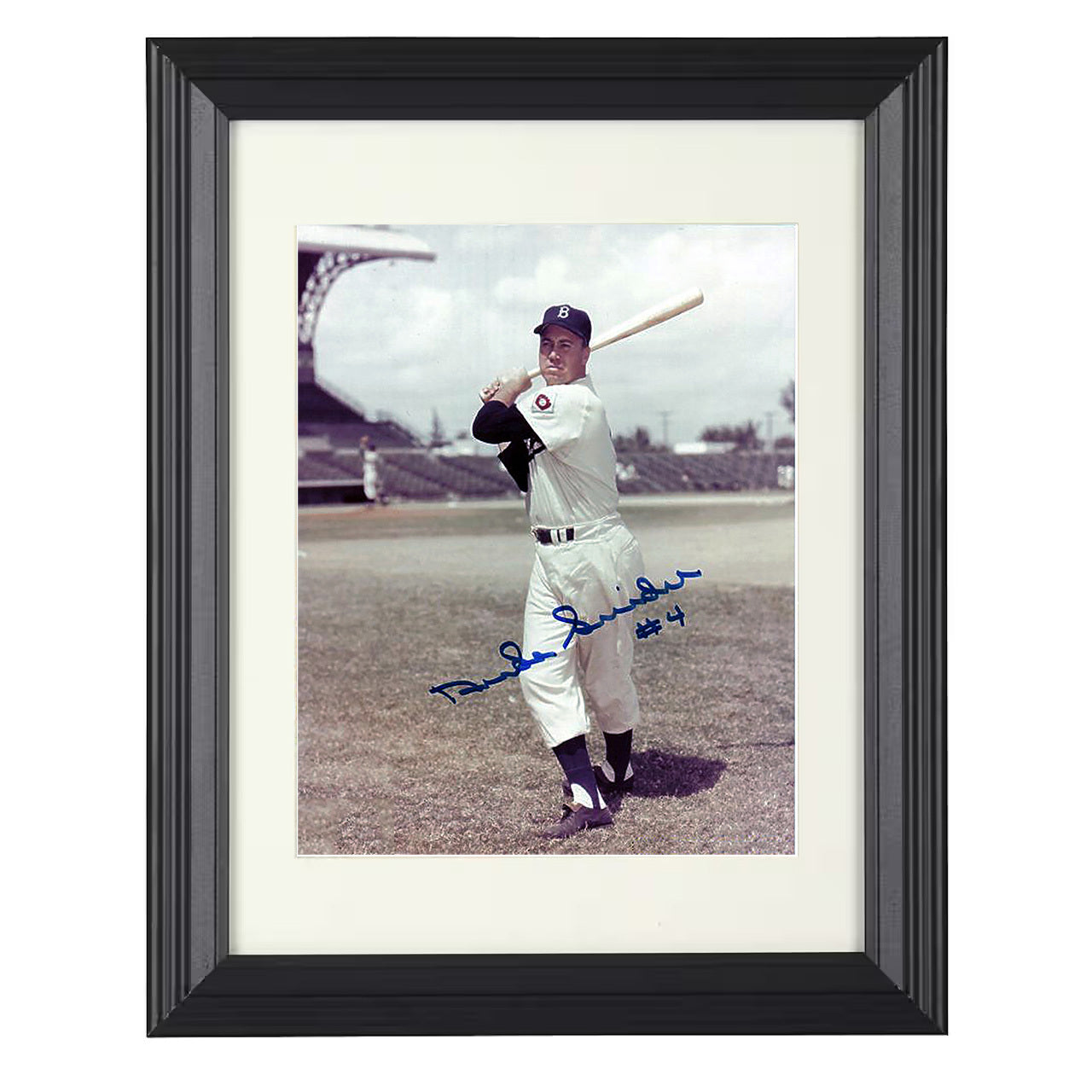 Duke Snider - Swing Pose Number 4 8x10 black beveled framed baseball wall art