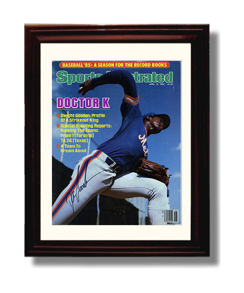 Dwight Gooden - 1985 SI Cover Doctor K Baseball Wall Art 8x10 Beveled Frame wall art print – Baseball Wall Art decor