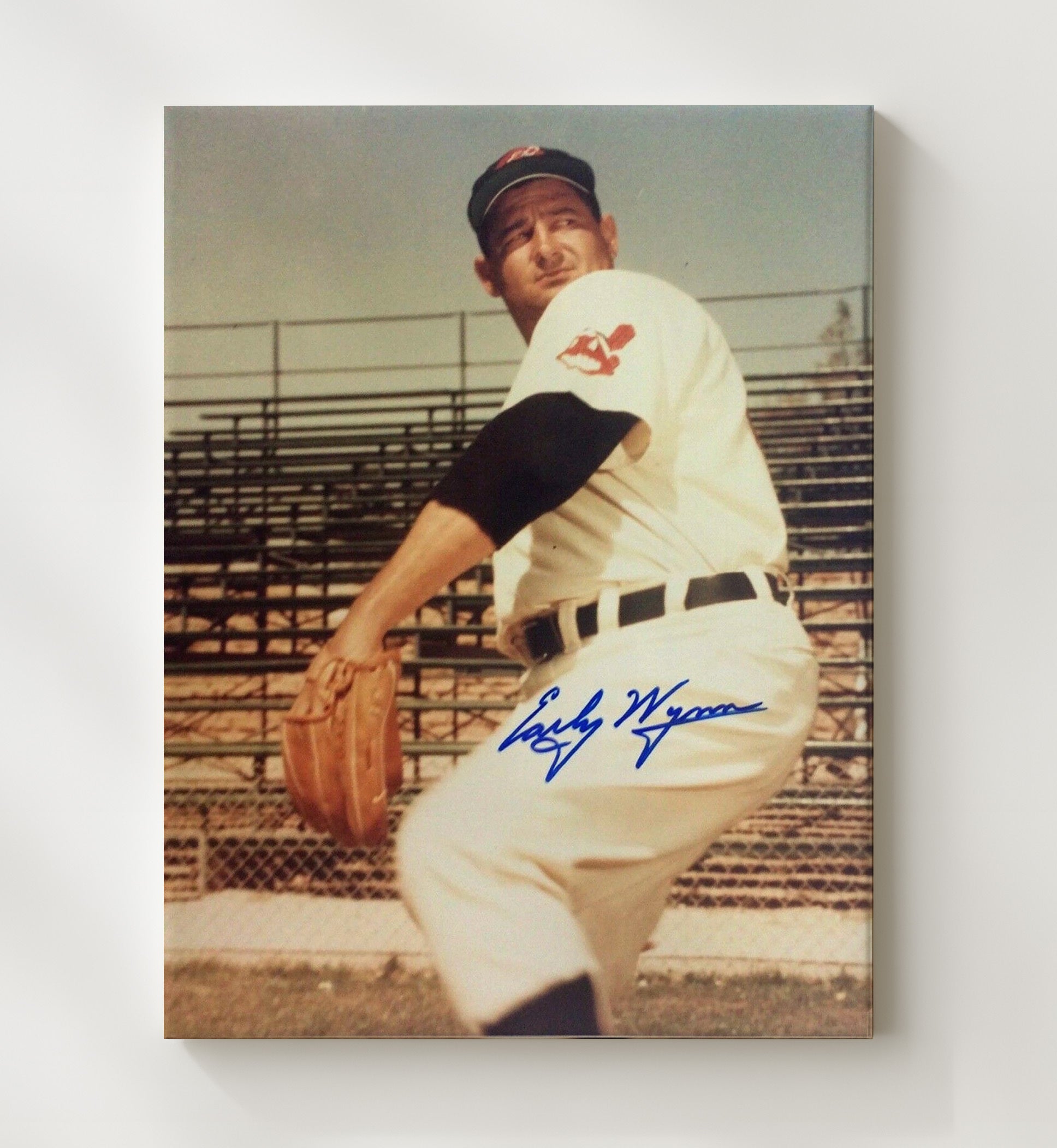 Early Wynn - Cleveland baseball Hall of Fame pitcher Wall Art 20x24 Canvas wall art print – Baseball Wall Art decor