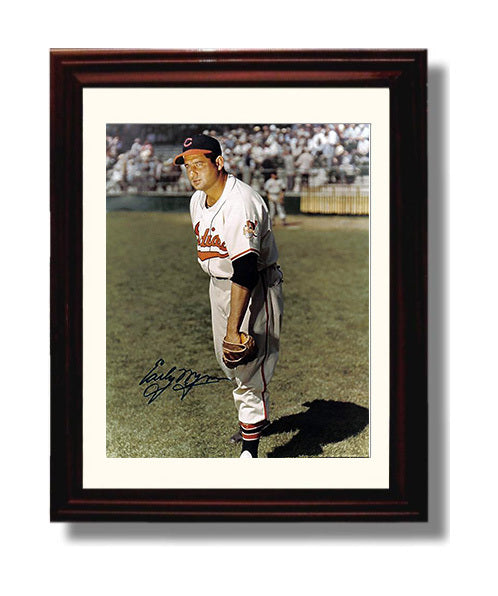 Early Wynn - In Grass With Glove Baseball Wall Art 8x10 Beveled Frame wall art print – Baseball Wall Art decor