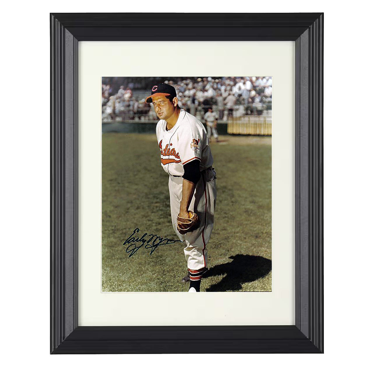 Early Wynn - In Grass With Glove 8x10 black beveled framed baseball wall art