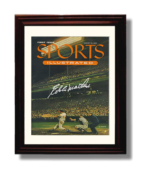 Eddie Mathews - Milwaukee baseball power hitter SI cover 1954 Wall Art 8x10 Beveled Frame wall art print – Baseball Wall Art decor