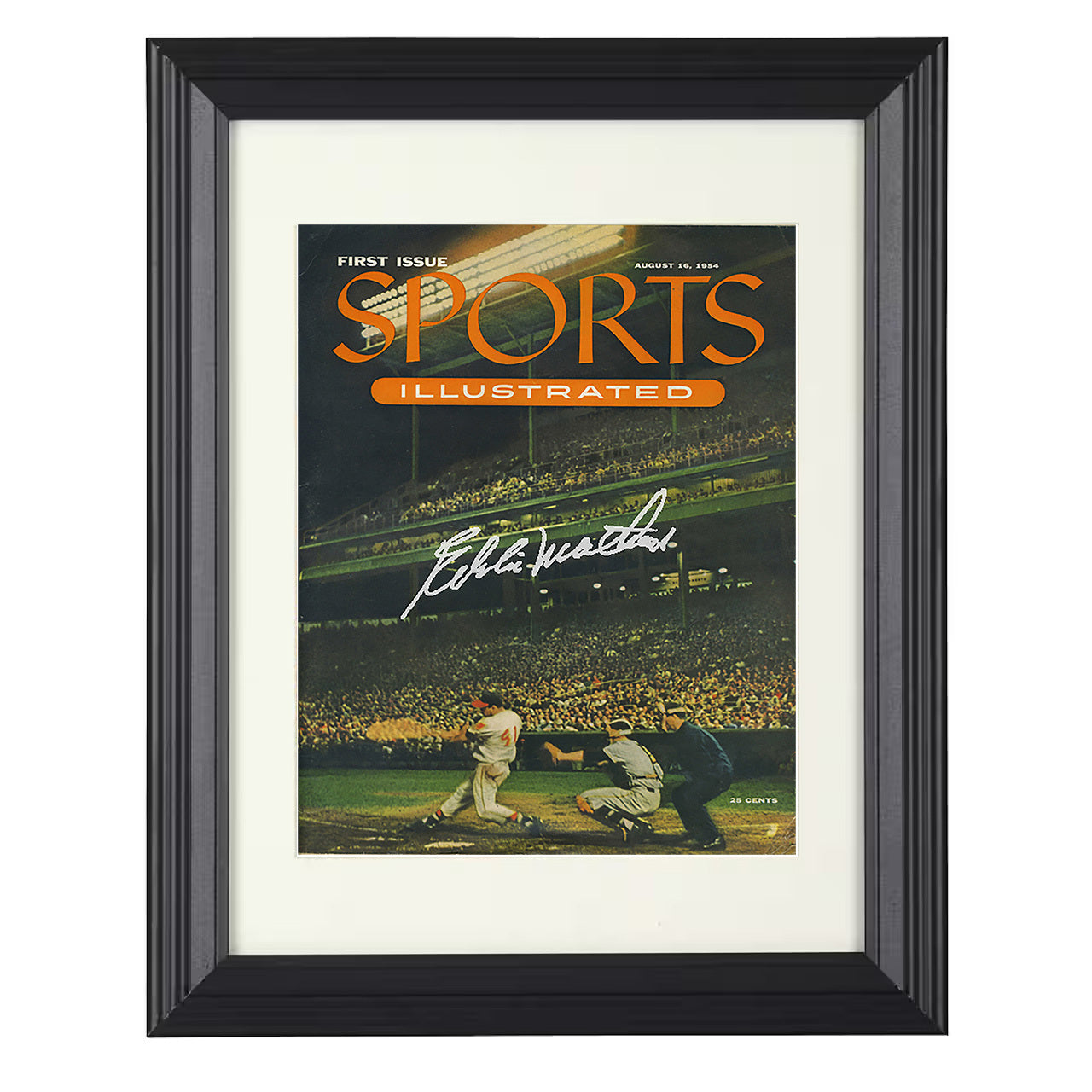Eddie Mathews - Milwaukee baseball power hitter SI cover 1954 8x10 black beveled framed baseball wall art