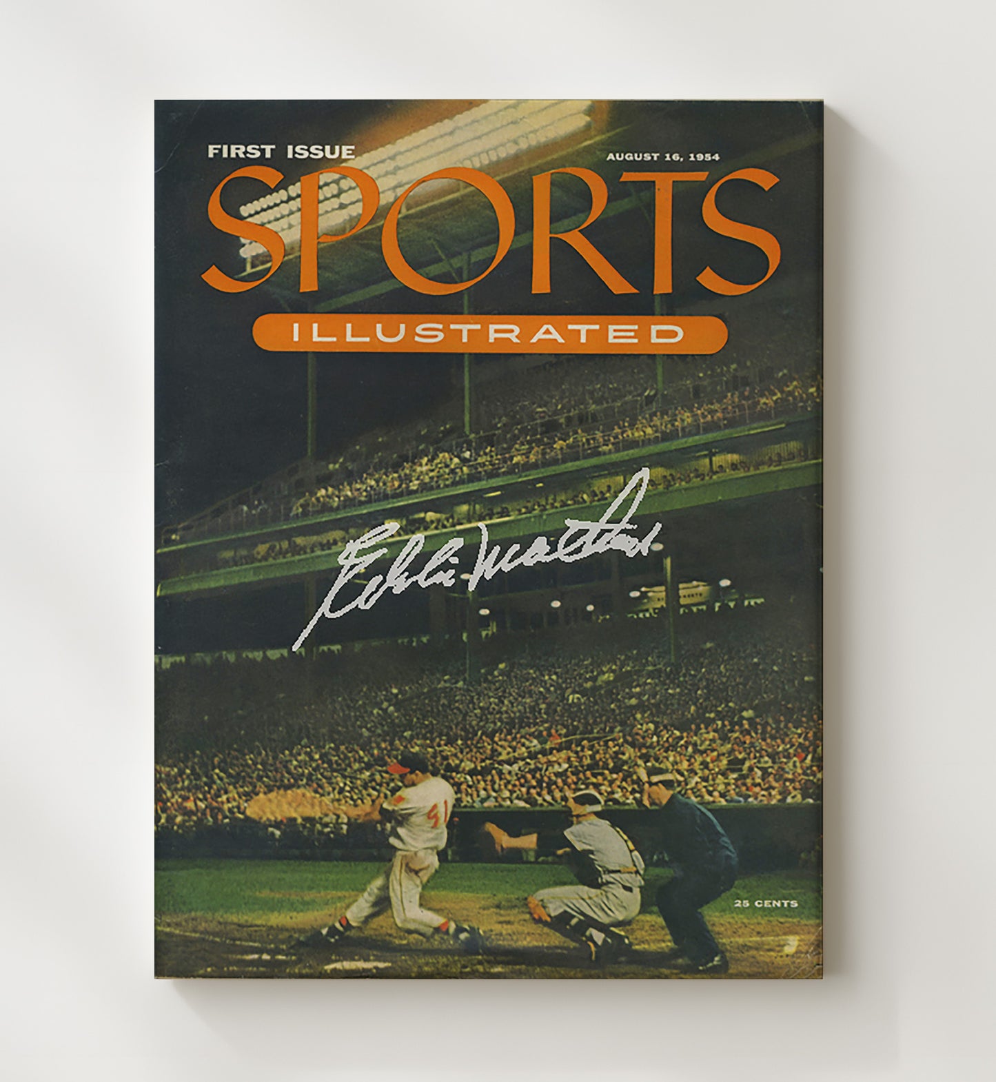 Eddie Mathews - Milwaukee baseball power hitter SI cover 1954 Wall Art 20x24 Canvas wall art print – Baseball Wall Art decor