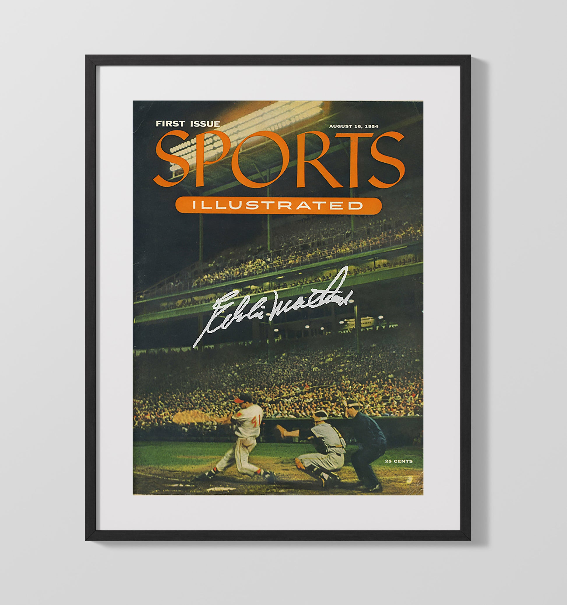 Eddie Mathews - Milwaukee baseball power hitter SI cover 1954 Wall Art 16x20 Gallery Frame wall art print – Baseball Wall Art decor