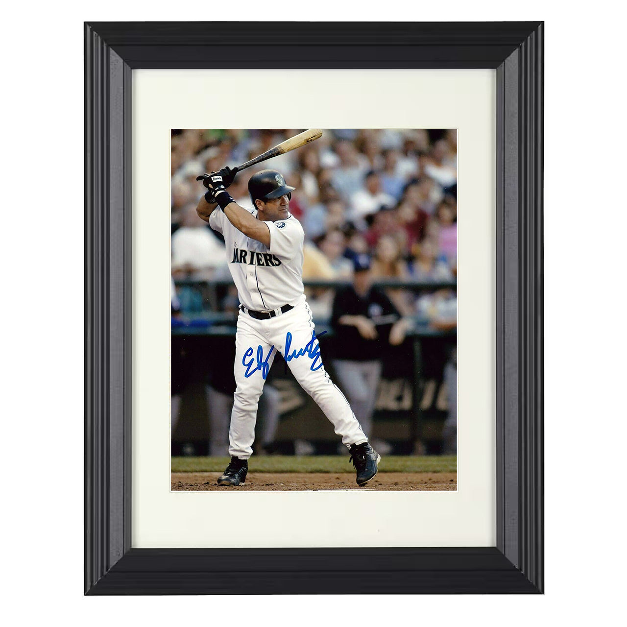 Edgar Martinez - Seattle baseball Hall of Fame designated hitter 8x10 black beveled framed baseball wall art