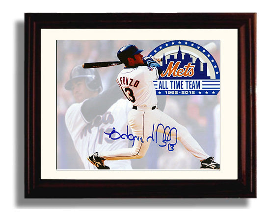 Edgardo Alfonzo - Mets All Time Team Baseball Wall Art 8x10 Beveled Frame wall art print – Baseball Wall Art decor