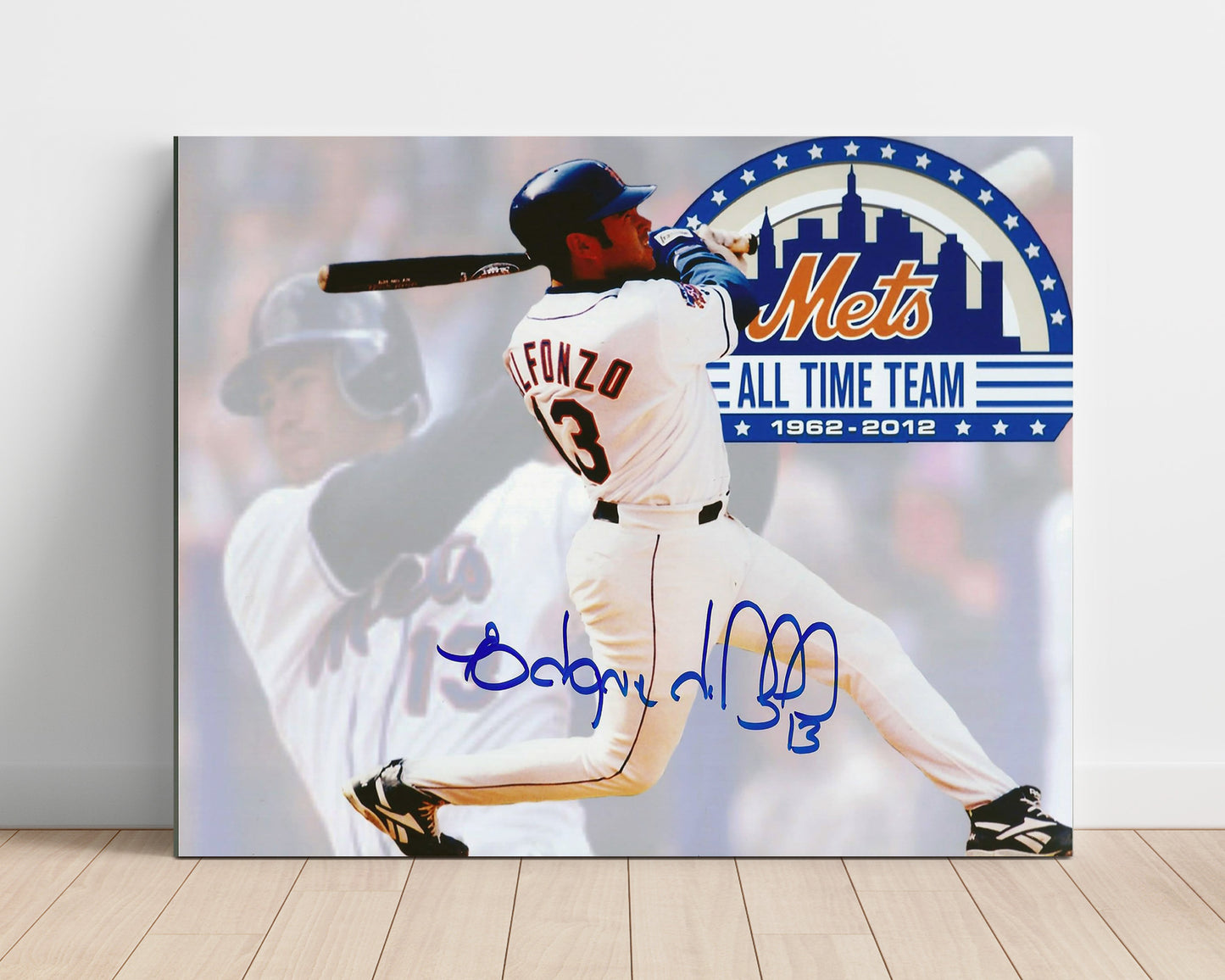 Edgardo Alfonzo - Mets All Time Team Baseball Wall Art 16x20 Unframed Print wall art print – Baseball Wall Art decor