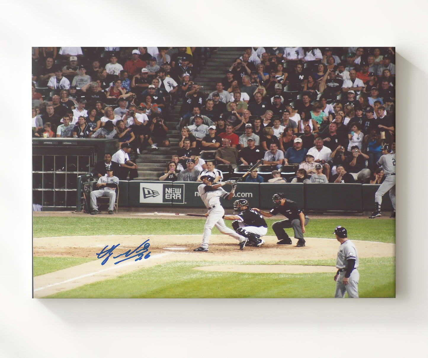 Eduardo Nunez - At Bat Home Plate View Baseball Wall Art 20x24 Canvas wall art print – Baseball Wall Art decor