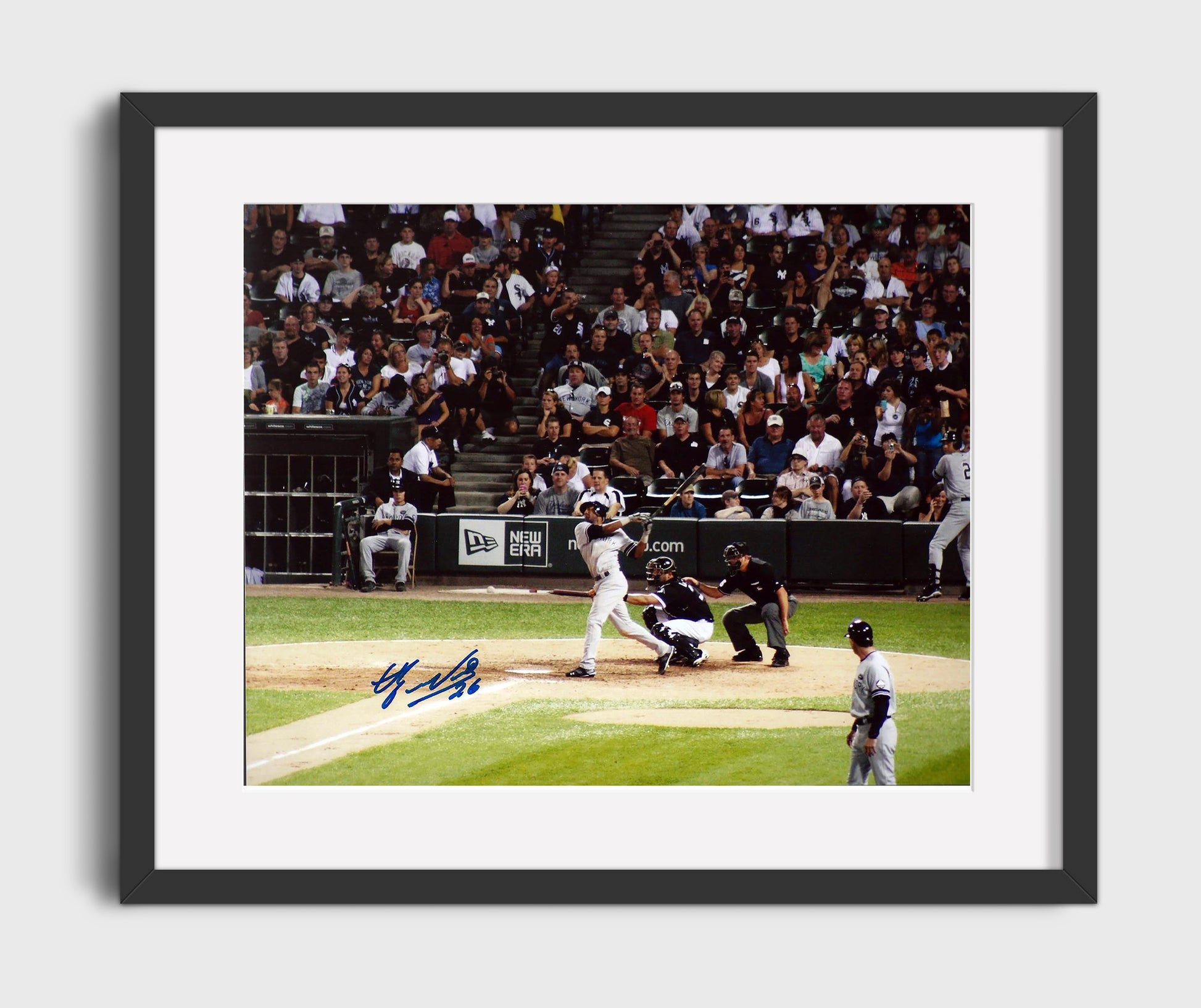 Eduardo Nunez - At Bat Home Plate View Baseball Wall Art 16x20 Gallery Frame wall art print – Baseball Wall Art decor