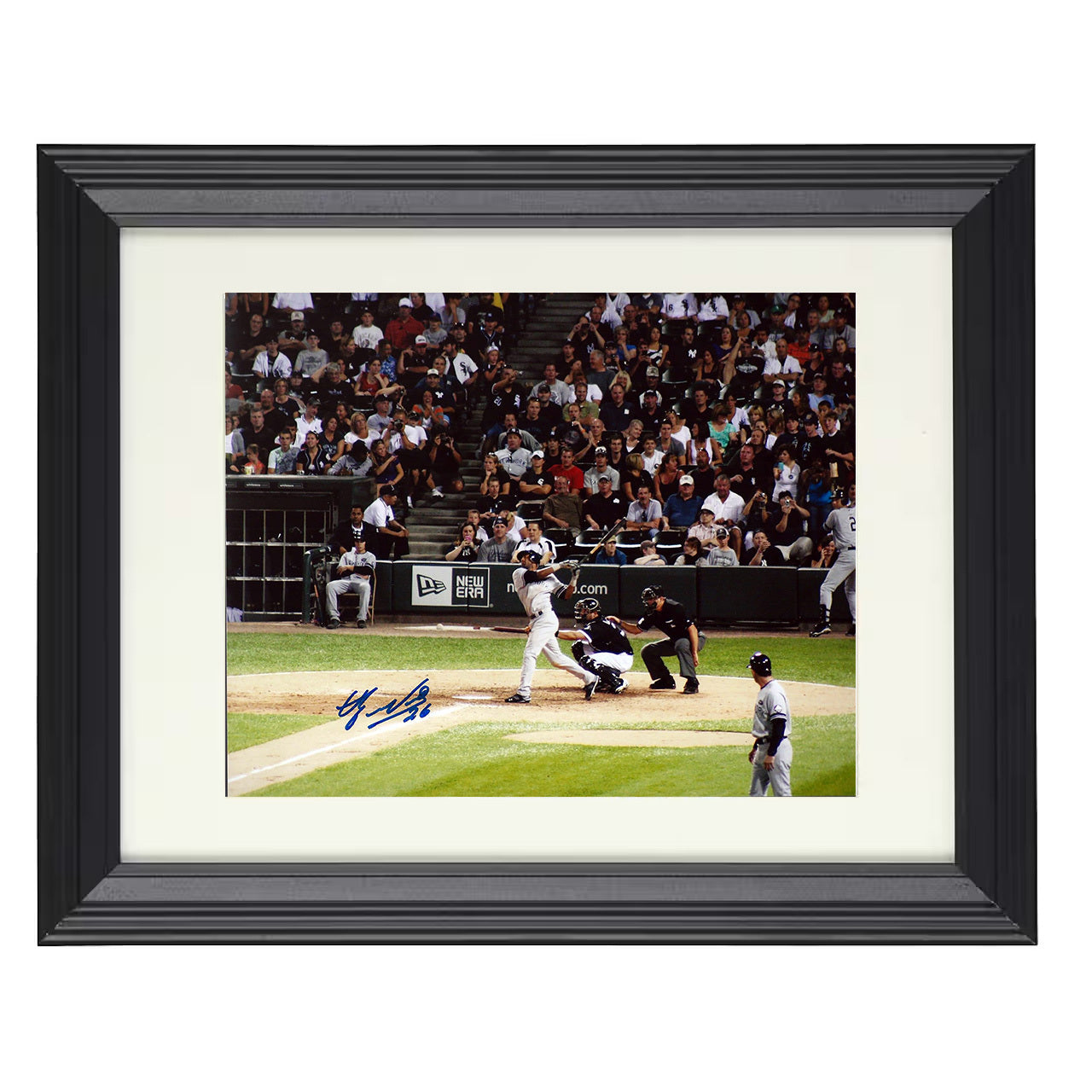 Eduardo Nunez - At Bat Home Plate View 8x10 black beveled framed baseball wall art