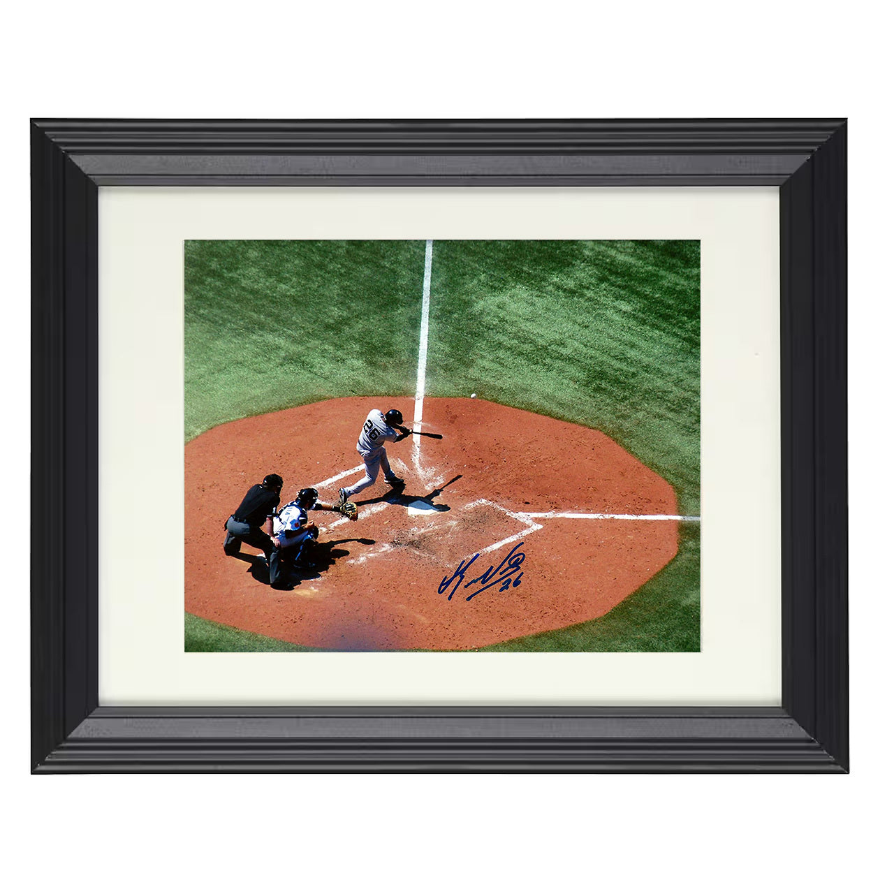 Eduardo Nunez - At Bat Overhead View 8x10 black beveled framed baseball wall art