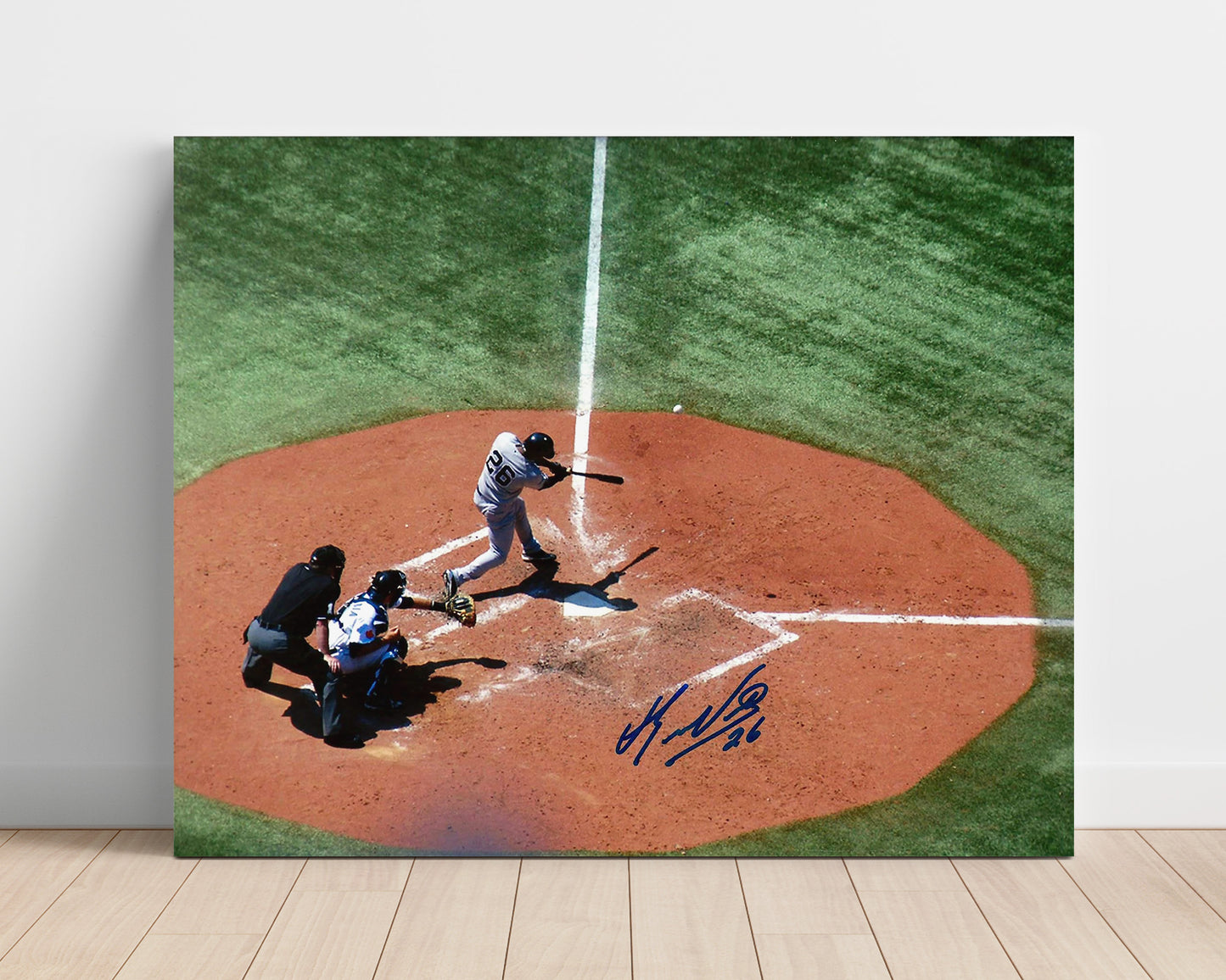 Eduardo Nunez - At Bat Overhead View Baseball Wall Art 16x20 Unframed Print wall art print – Baseball Wall Art decor
