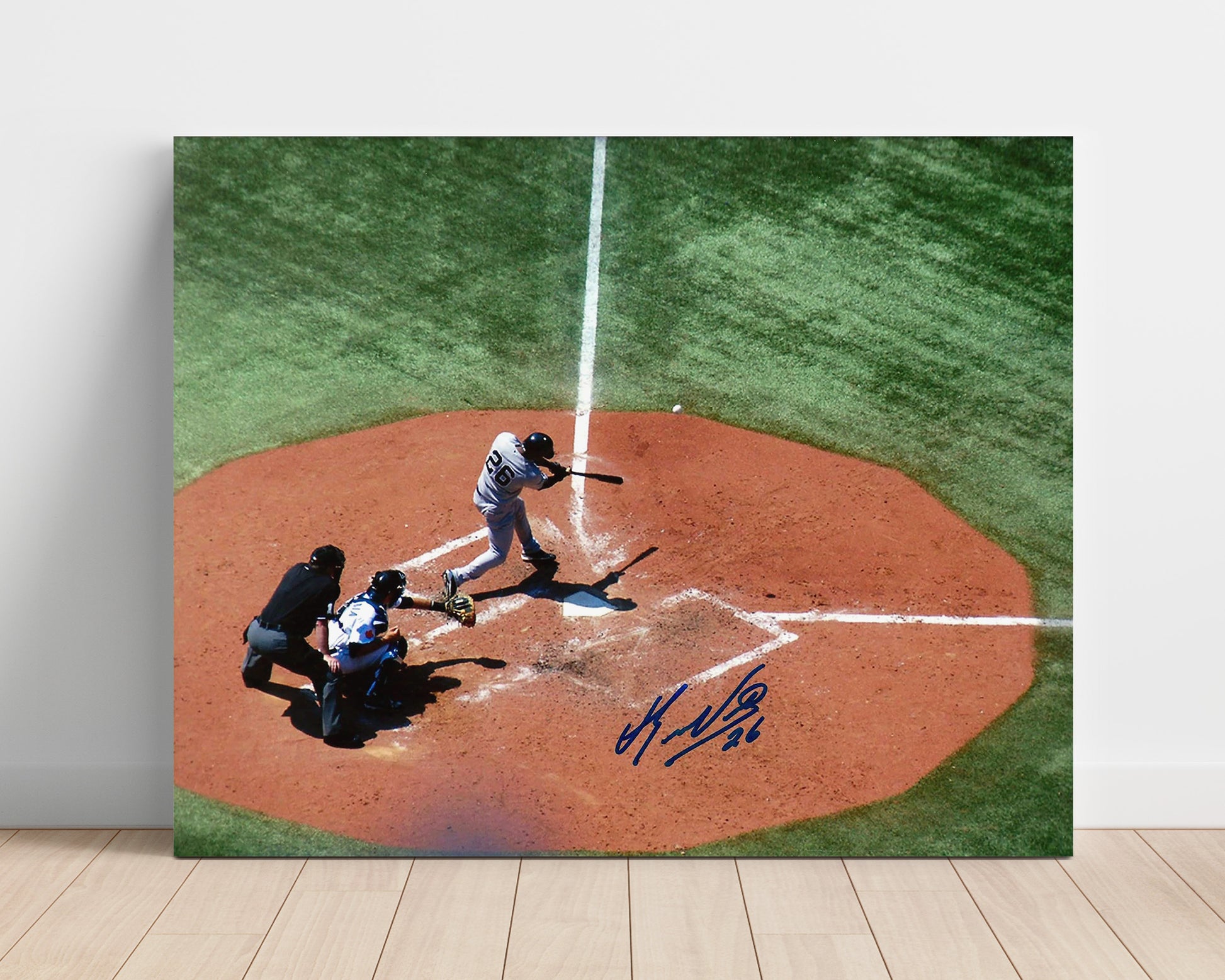 Eduardo Nunez - At Bat Overhead View Baseball Wall Art 16x20 Unframed Print wall art print – Baseball Wall Art decor