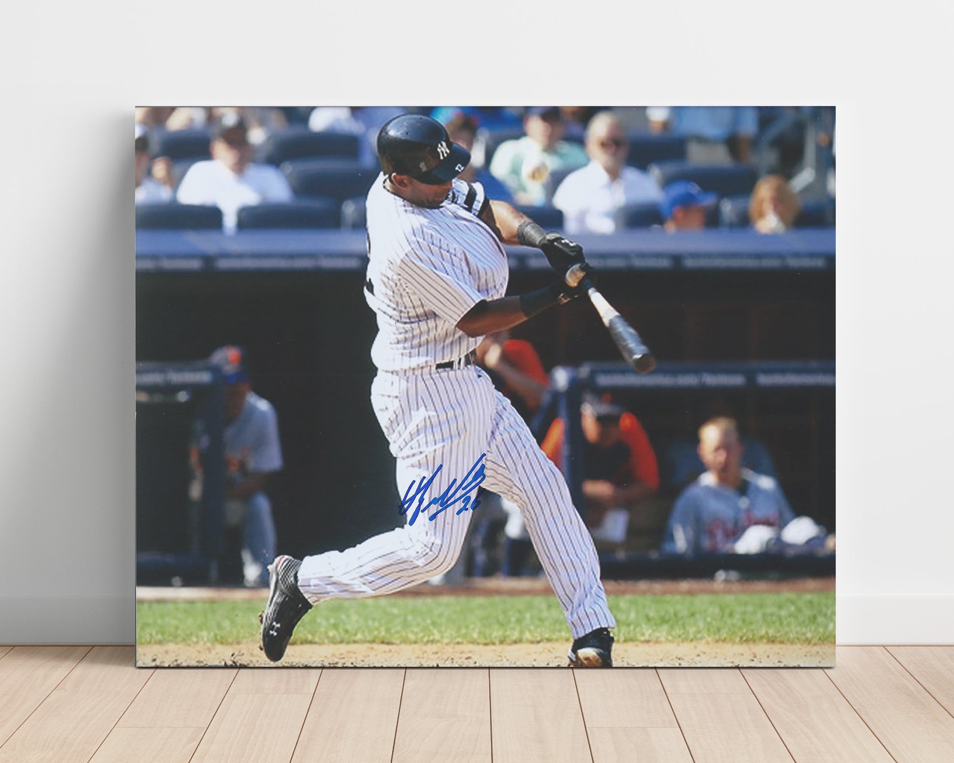 Eduardo Nunez - Full Swing Follow Through Baseball Wall Art 16x20 Unframed Print wall art print – Baseball Wall Art decor