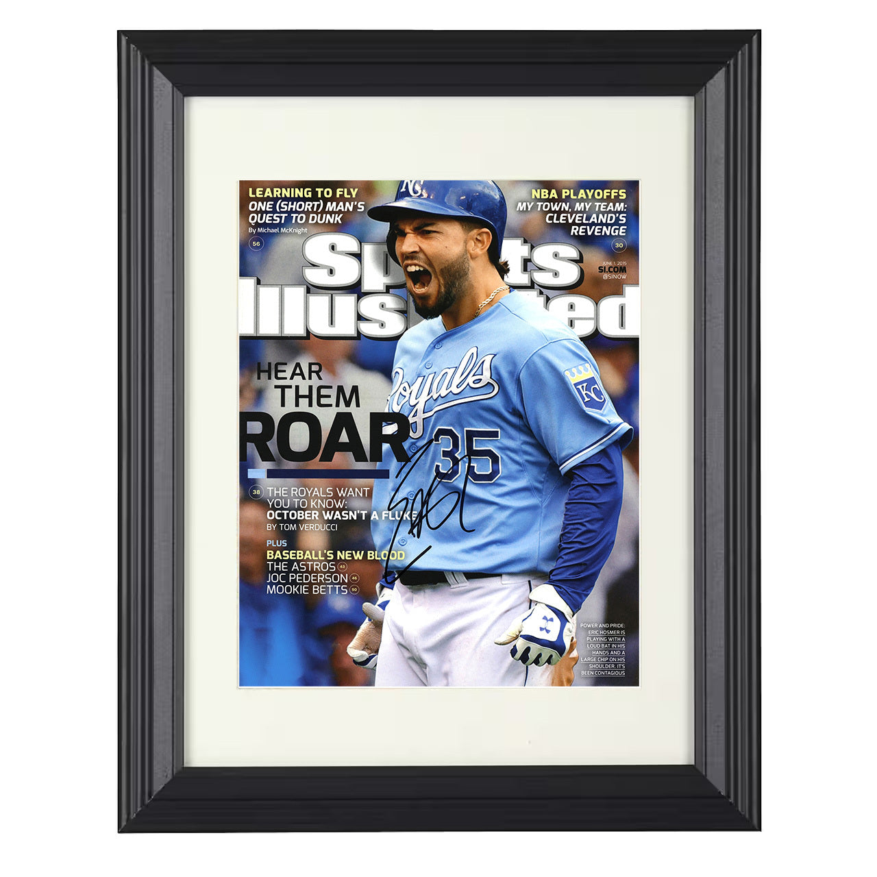 Eric Hosmer - Royals power roar SI cover 2015 8x10 black beveled framed baseball wall art
