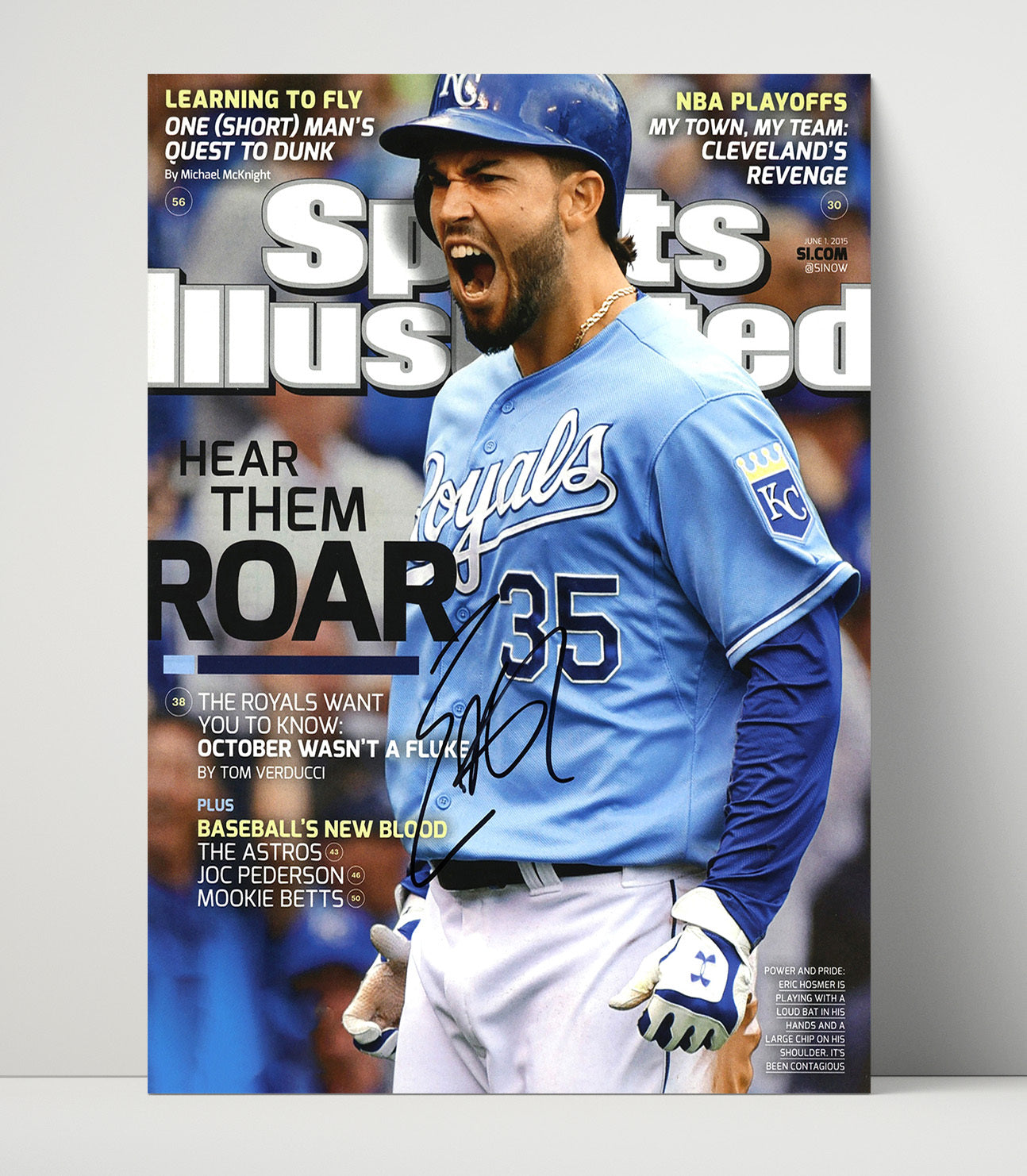 Eric Hosmer - Royals power roar SI cover 2015 Baseball Wall Art 16x20 Unframed Print wall art print – Baseball Wall Art decor