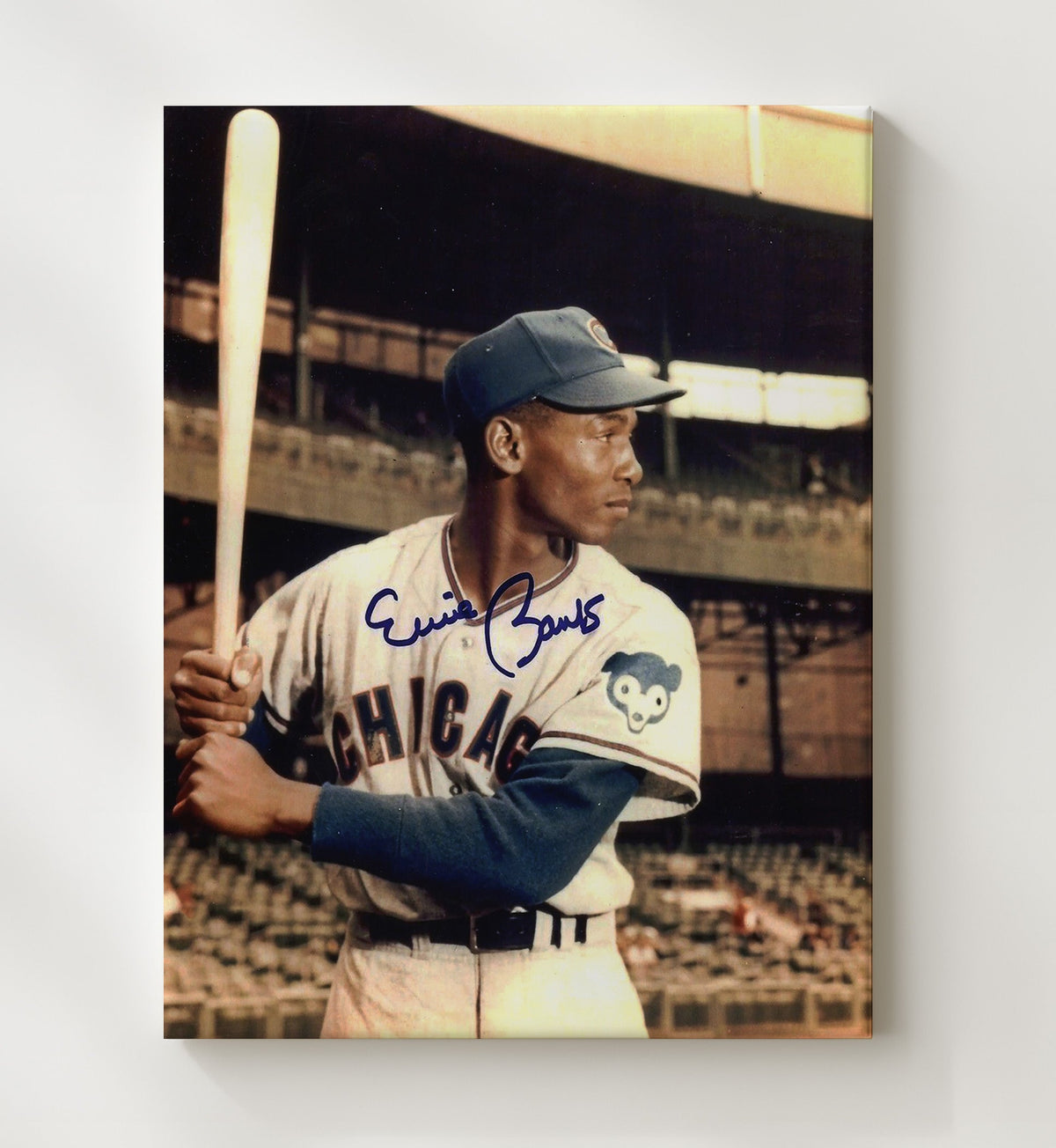 Ernie Banks - Chicago baseball Mr. Cub legend 8x10 Canvas baseball wall art