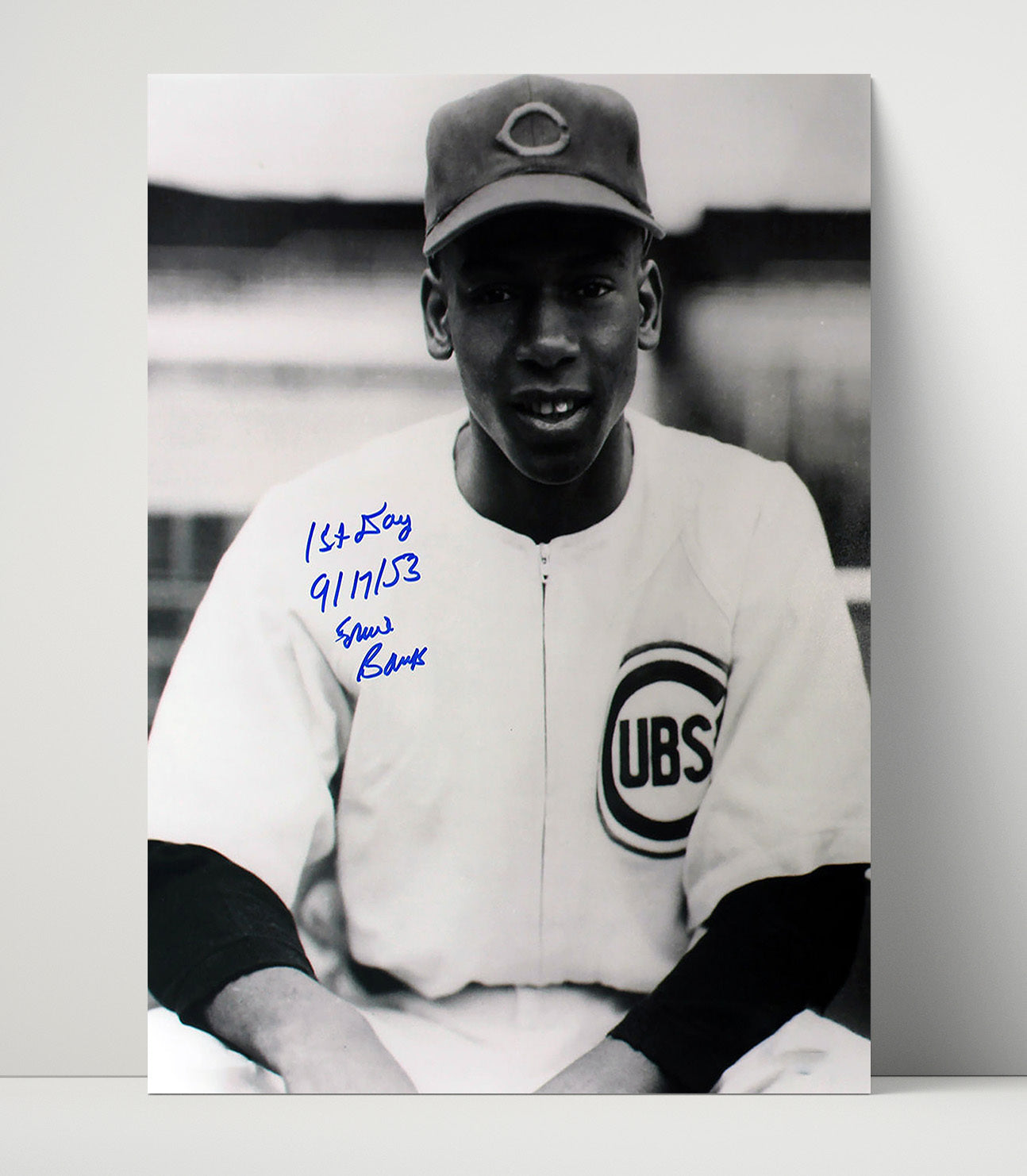 Ernie Banks - Chicago baseball debut day 1953 Wall Art 16x20 Unframed Print wall art print – Baseball Wall Art decor