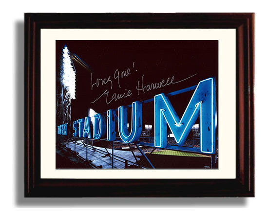 Ernie Harwell - Tiger Stadium Broadcast Booth Baseball Wall Art 8x10 Beveled Frame wall art print – Baseball Wall Art decor
