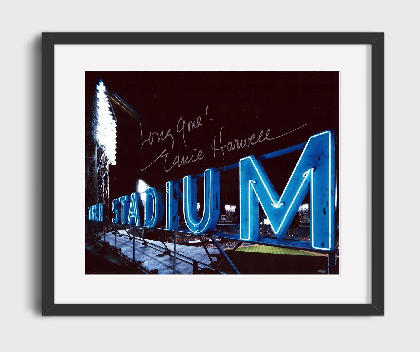 Ernie Harwell - Tiger Stadium Broadcast Booth Baseball Wall Art 16x20 Gallery Frame wall art print – Baseball Wall Art decor