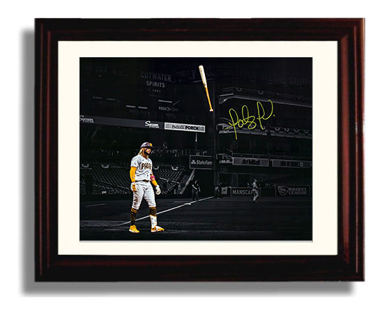 Fernando Tatis Jr - Bat Flip Spotlight Baseball Wall Art 8x10 Beveled Frame wall art print – Baseball Wall Art decor