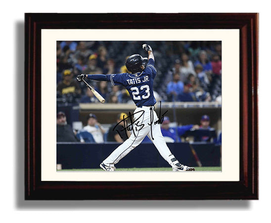 Fernando Tatis Jr - Follow Through Swing Baseball Wall Art 8x10 Beveled Frame wall art print – Baseball Wall Art decor