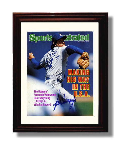 Fernando Valenzuela - Fernando - mania Pitching SI Cover 1985 Baseball Wall Art 8x10 Beveled Frame wall art print – Baseball Wall Art decor
