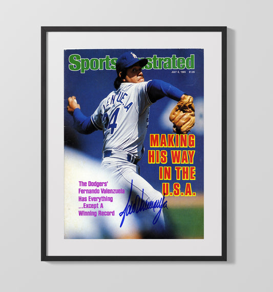 Fernando Valenzuela - Fernandomania Pitching SI Cover 1985 8x10 Canvas baseball wall art