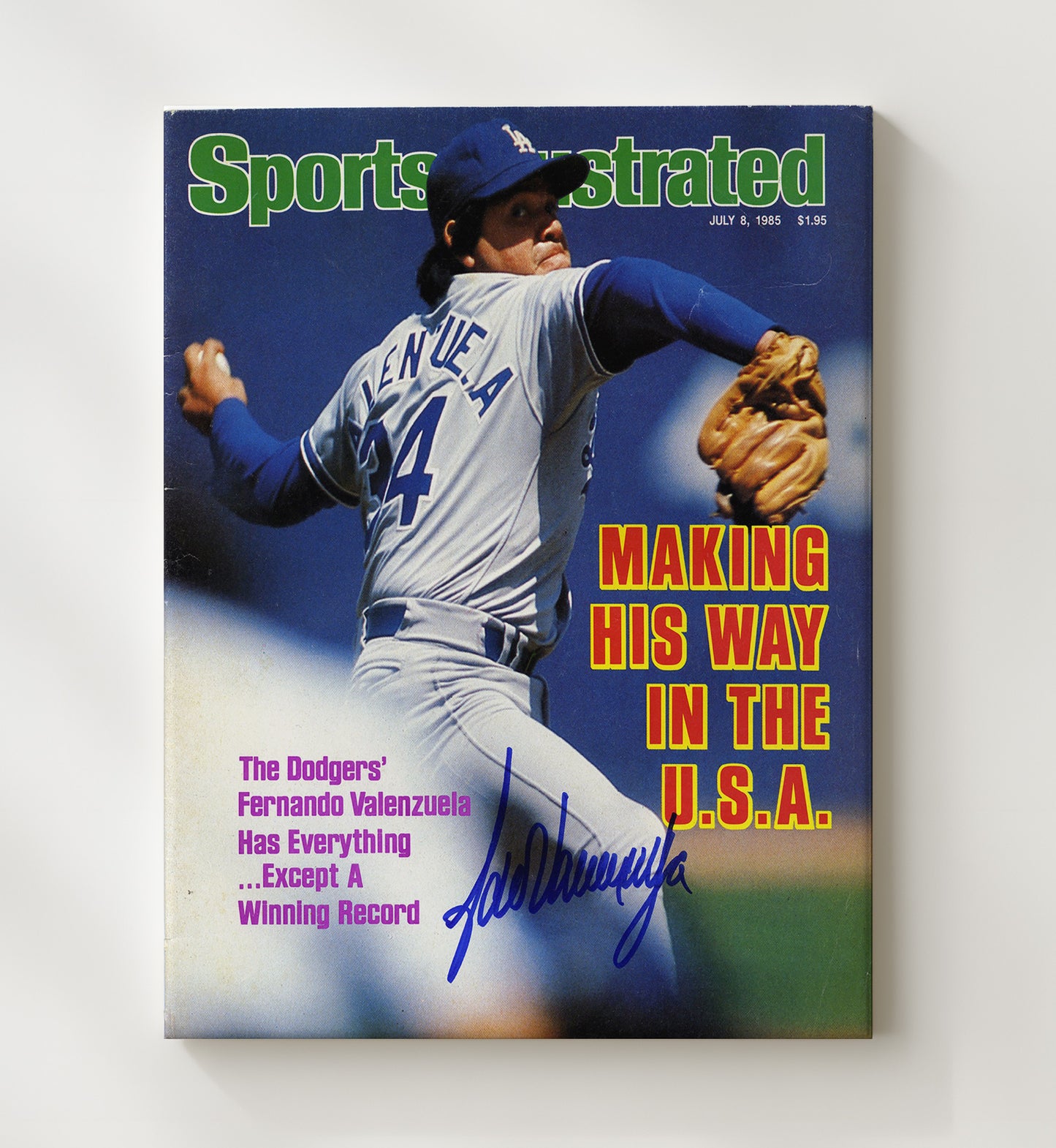 Fernando Valenzuela - Fernando - mania Pitching SI Cover 1985 Baseball Wall Art 20x24 Canvas wall art print – Baseball Wall Art decor