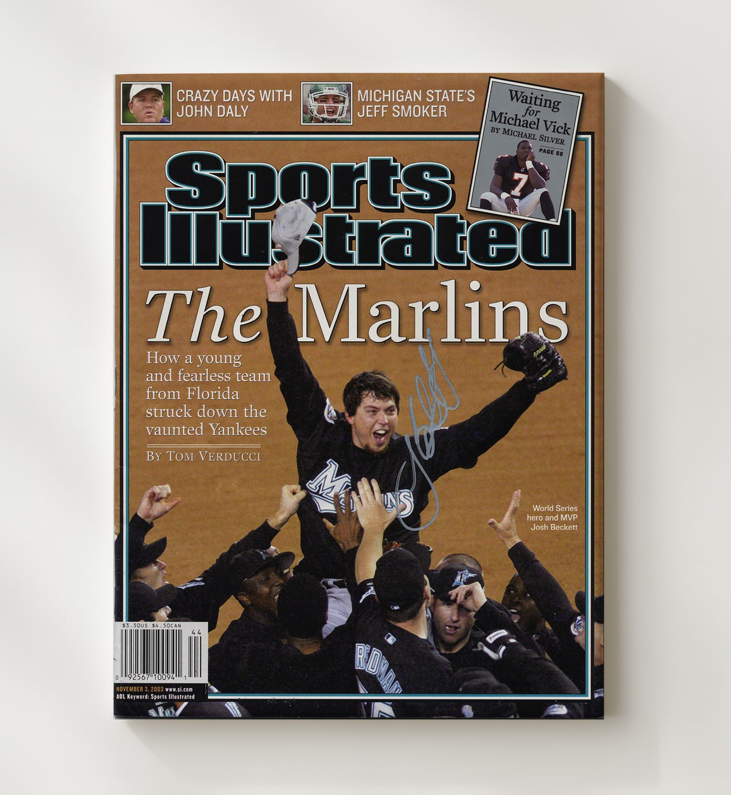 Florida Marlins - Series Champions SI Cover 2003 Baseball Wall Art 20x24 Canvas wall art print – Baseball Wall Art decor
