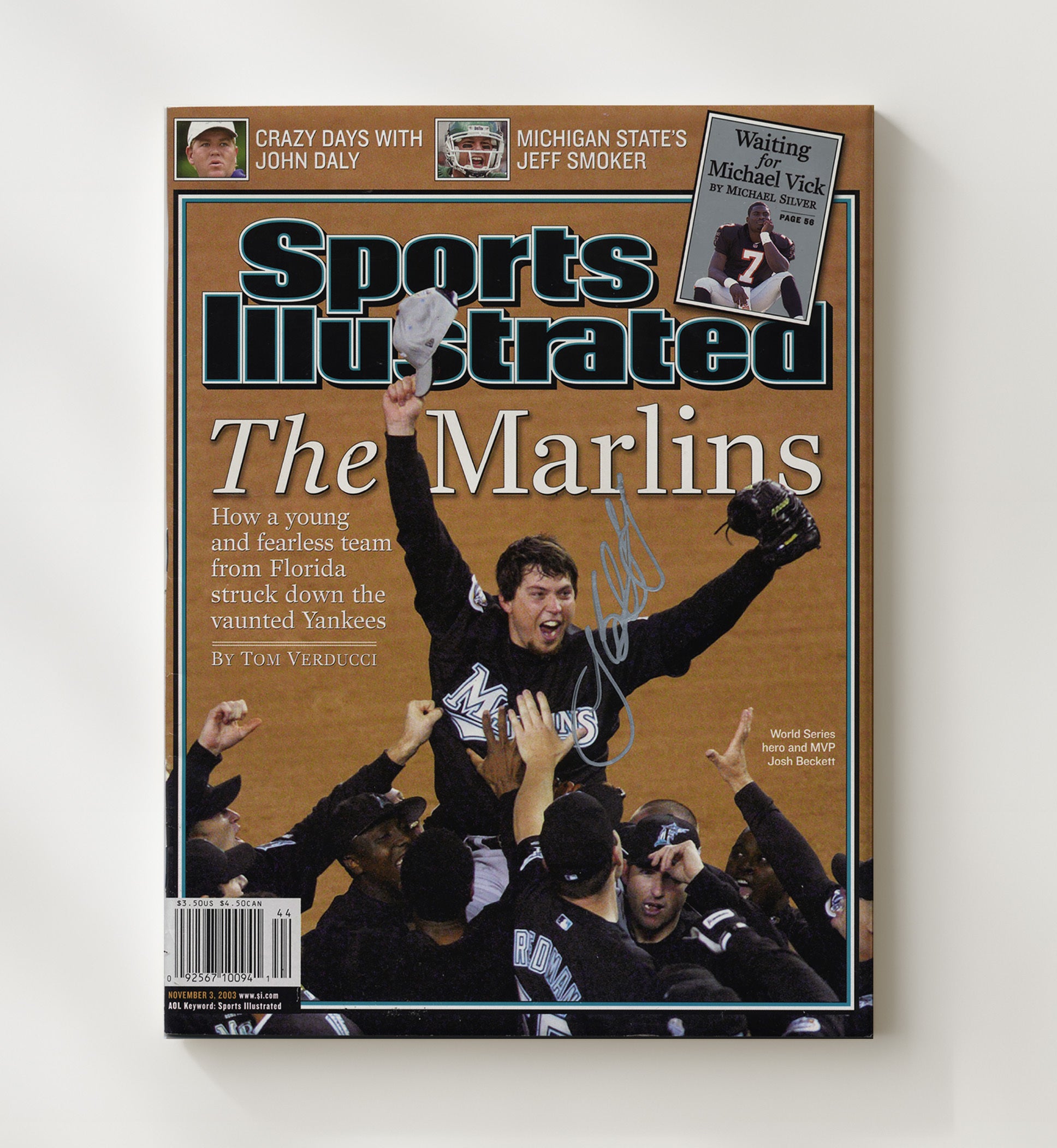 Florida Marlins - Series Champions SI Cover 2003 Baseball Wall Art 20x24 Canvas wall art print – Baseball Wall Art decor