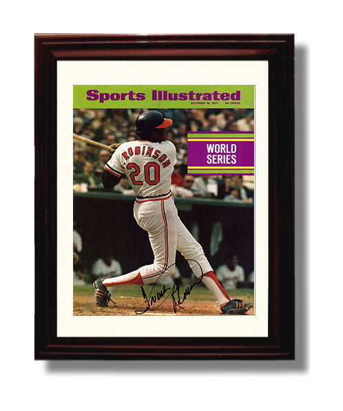 Frank Robinson - Series Follow - Through SI Cover Baseball Wall Art 8x10 Beveled Frame wall art print – Baseball Wall Art decor
