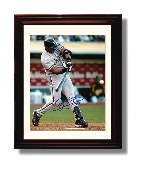 Frank Thomas - Chicago baseball Hall of Fame slugger Wall Art 8x10 Beveled Frame wall art print – Baseball Wall Art decor