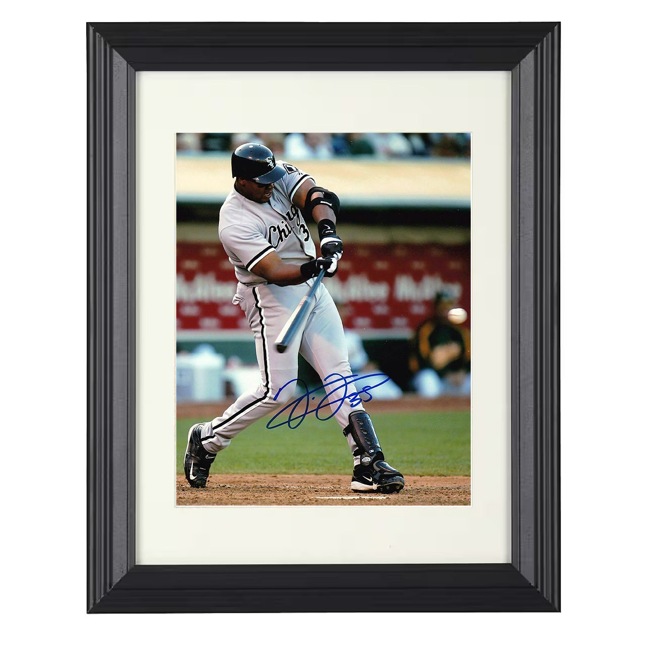 Frank Thomas - Chicago baseball Hall of Fame slugger 8x10 black beveled framed baseball wall art