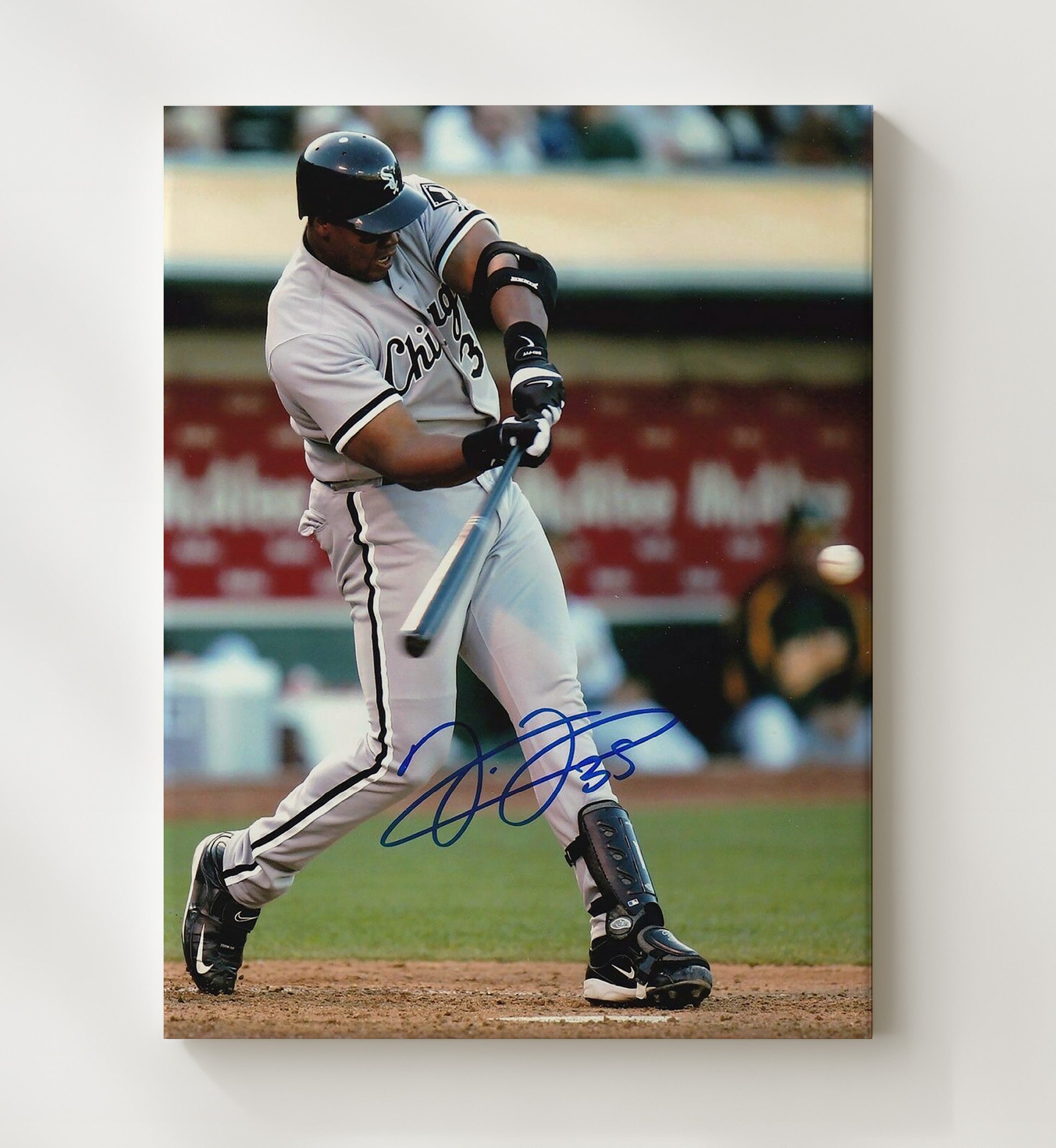 Frank Thomas - Chicago baseball Hall of Fame slugger Wall Art 20x24 Canvas wall art print – Baseball Wall Art decor