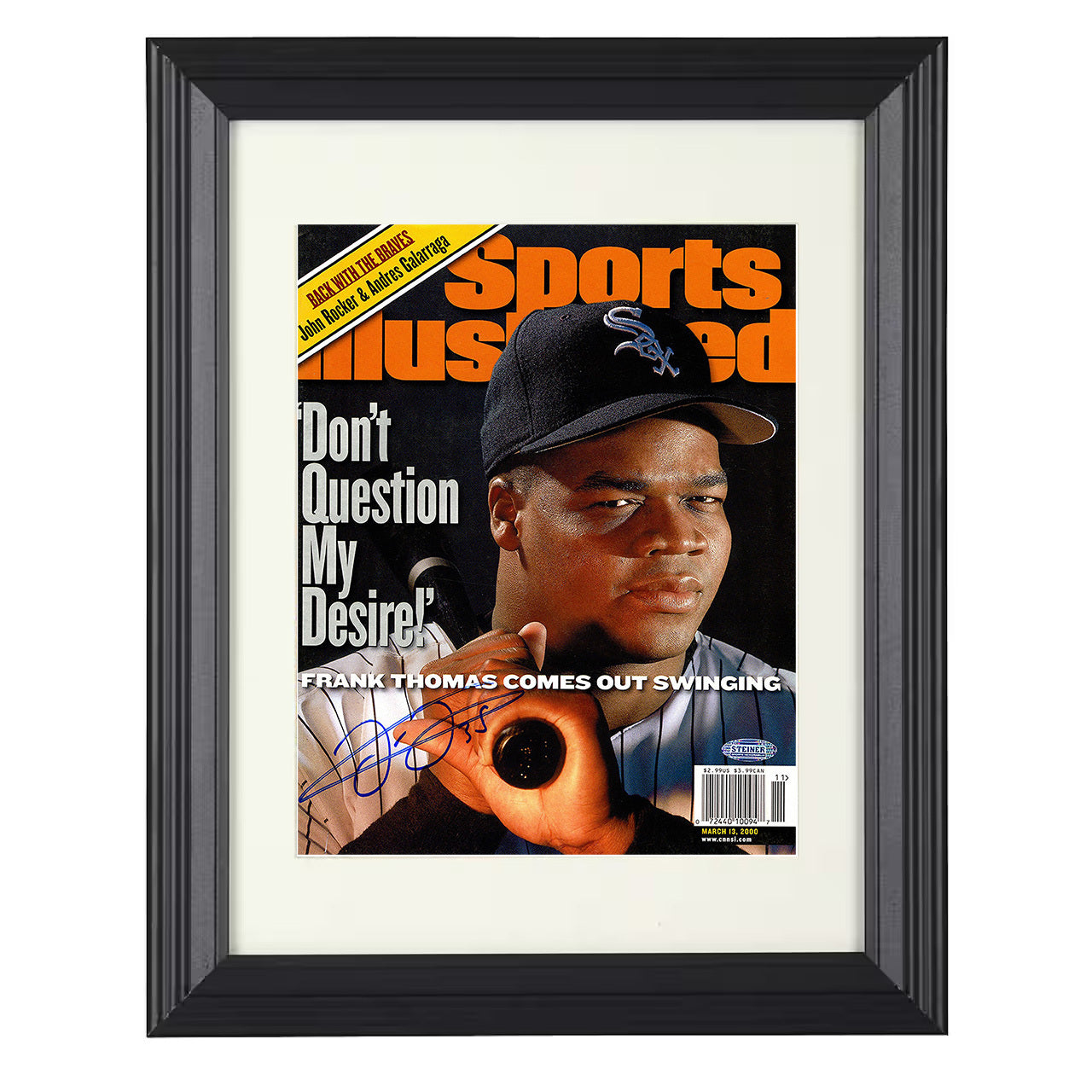 Frank Thomas - Chicago baseball SI cover 2000 8x10 black beveled framed baseball wall art