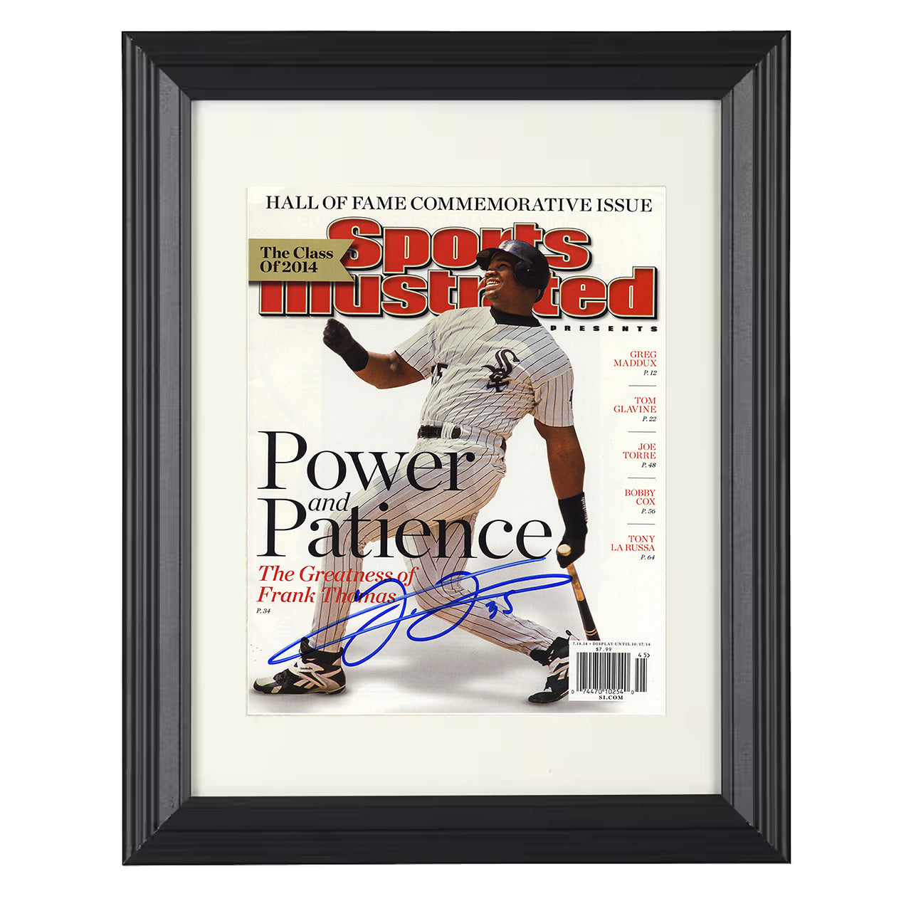 Frank Thomas - Hall of Fame Power and Patience feature SI Cover 2014 8x10 black beveled framed baseball wall art