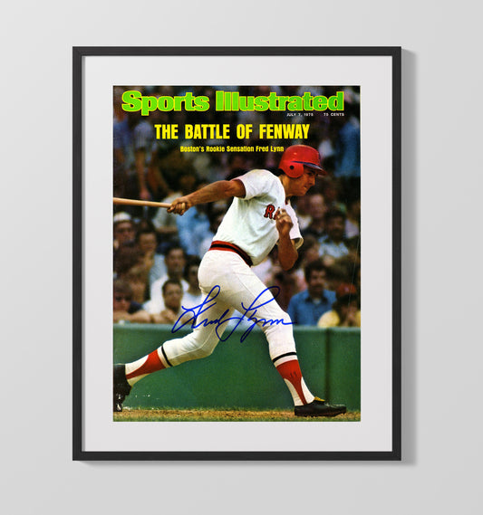 Fred Lynn - Fenway Swing Signed SI Cover 8x10 Canvas baseball wall art