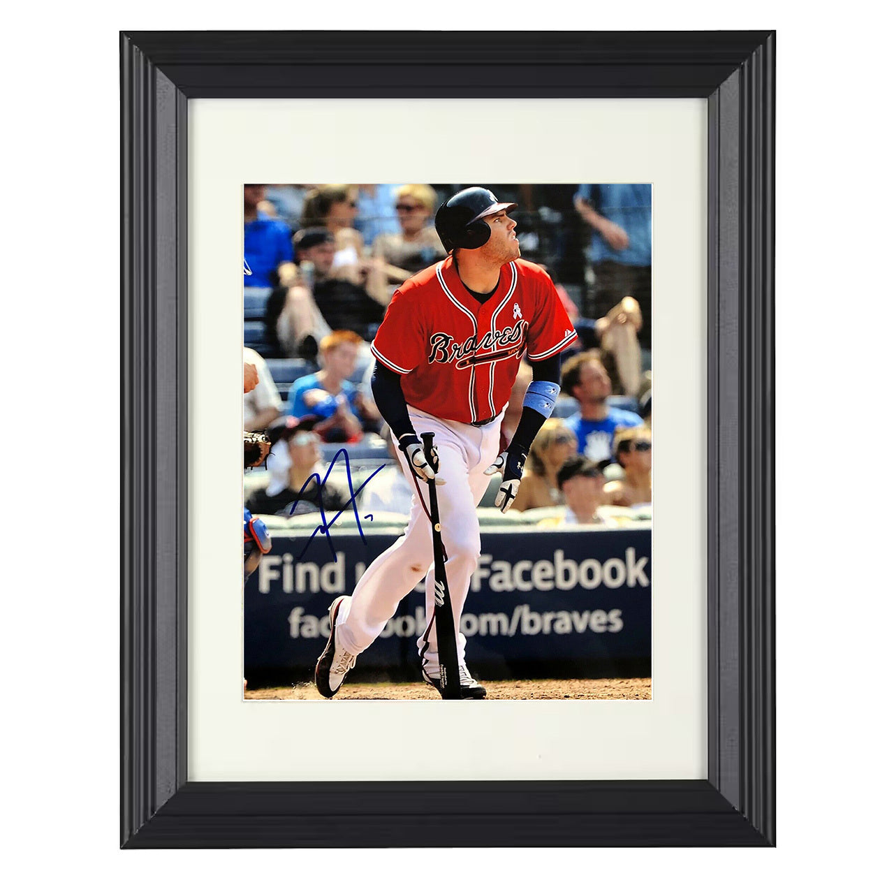 Freddie Freeman - Atlanta baseball franchise hitter 8x10 black beveled framed baseball wall art