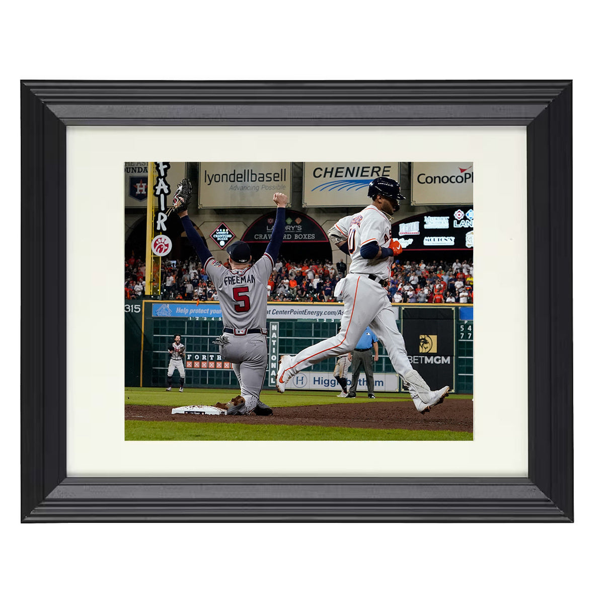 Freddie Freeman - Final Out Celebration 8x10 Beveled Frame baseball wall art