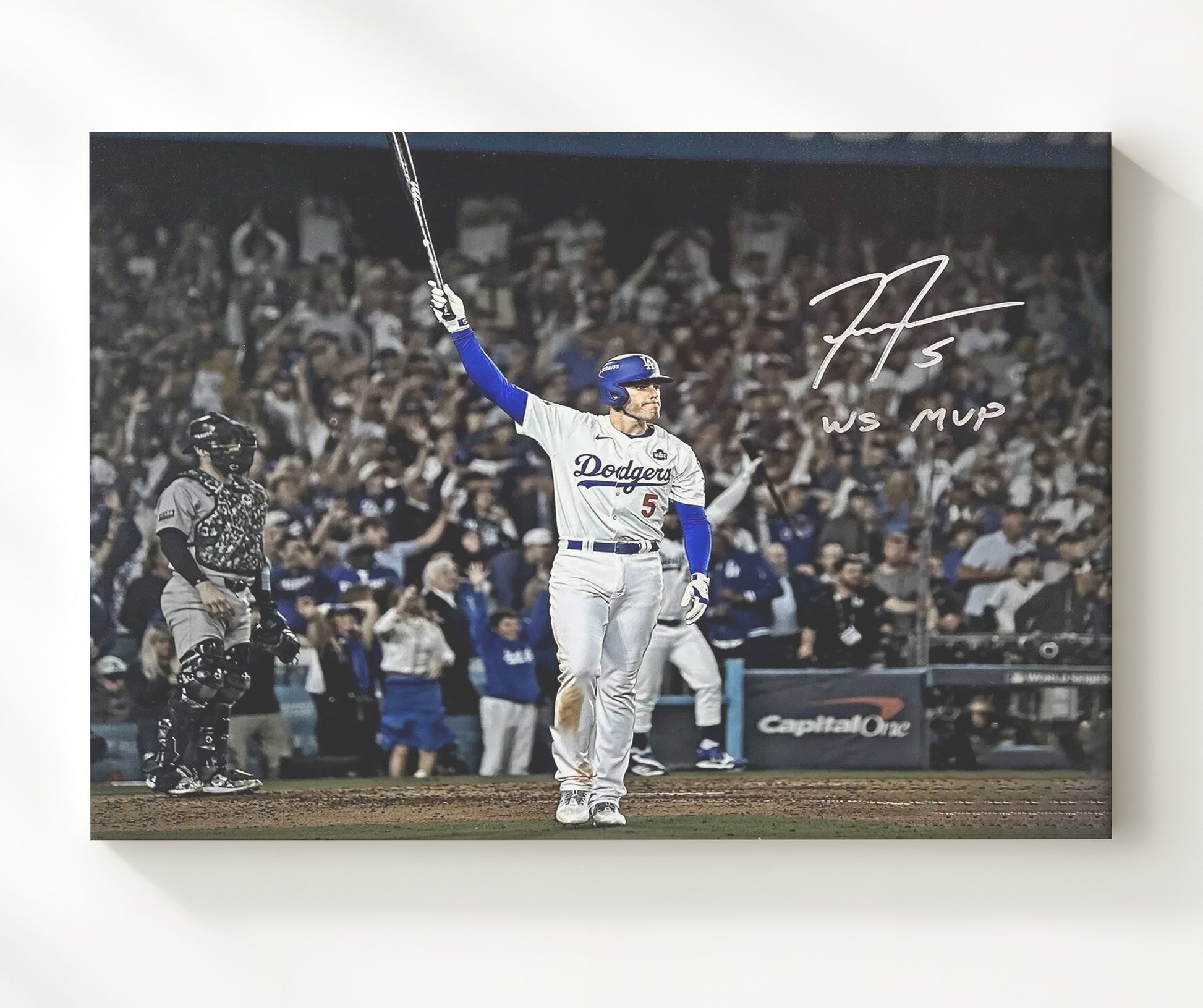 Freddie Freeman - Series MVP Moment Baseball Wall Art 20x24 Canvas wall art print – Baseball Wall Art decor