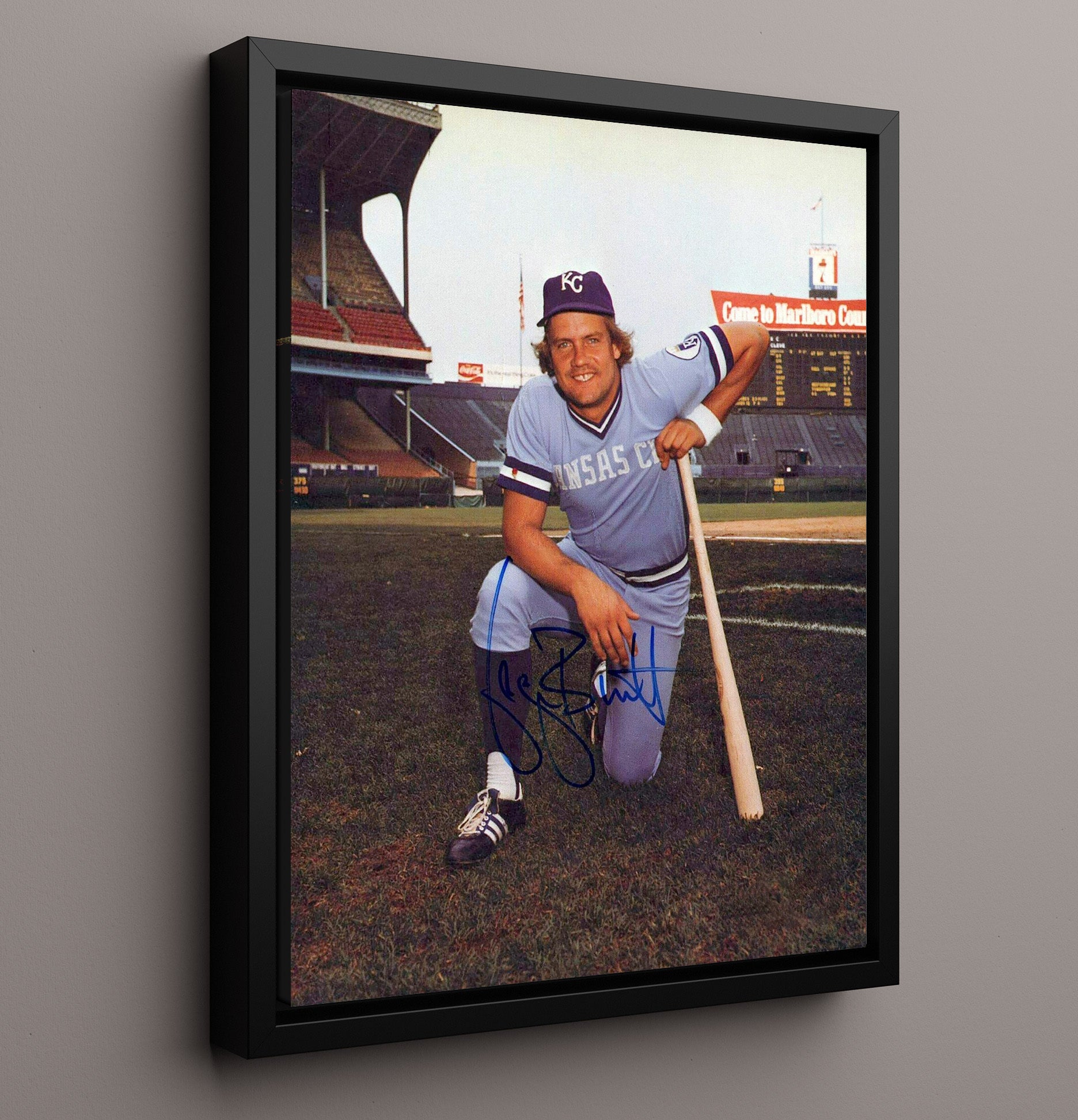 George Brett - Kansas City baseball Hall of Fame legend Wall Art 16x20 Framed Canvas wall art print – Baseball Wall Art decor