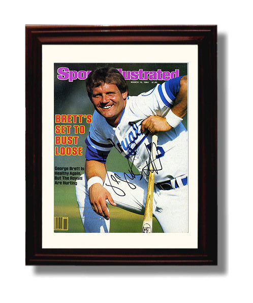 George Brett - Kansas City baseball SI cover 1984 Wall Art 8x10 Beveled Frame wall art print – Baseball Wall Art decor