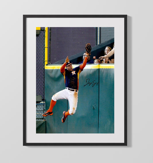 George Springer - Astros Wall Catch Signed 8x10 Canvas baseball wall art